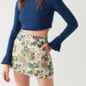 Urban Outfitters Jacquard Floral Mini Skirt